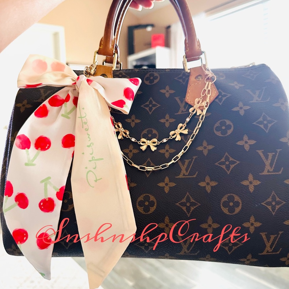 Bow Handbag Charm Double Chain Accessory